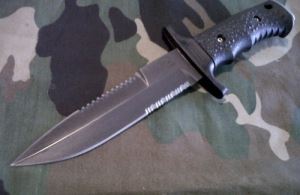 Gerber美国戈博Knives 6995三叉戟半齿双刃银色战术直刀