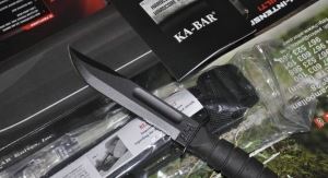 KA-BAR 美国卡巴 1259短版黑色直刀战术K鞘