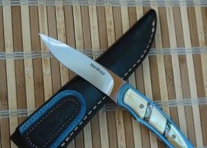 Seki-Cut瑞格華SEKI-SC-167BF黑蝶貝鑲鮑魚貝直刀精美收藏小折刀