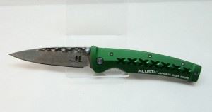 MCUSTA日本传世家徽MC-163D大马士革钢 VG10绿柄折刀