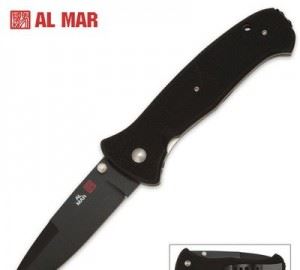 Al Mar 马国森 Sere 2000 Black Chrome Folding Knife 