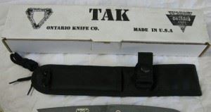ONTARIO美国安大略TAK-1 D-2黑色半齿战术直刀