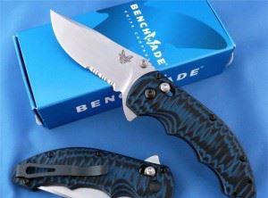 Benchmade美国蝴蝶 300S-1 半齿蓝色系列折刀