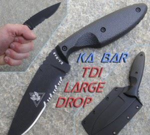 美国卡巴KA-BAR 1487 TDI 黑色半齿战术防卫执法刀