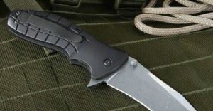 美国HTM Kirby Lambert SNAP Tactical Folding Knife - Stone Washed Manual - OUT OF STOCK黑雷柄白刃