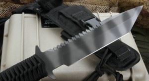 STRIDER 美国挺进者BN SS Black Cord Wrap Tactical Fixed Blade Knife - SOLD黑色伞绳柄