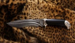 Nord Crown俄罗斯北冕 猎鹰 手工凹槽大马士革刀 经典收藏刀 猎刀匕首军刀正品野营刀具