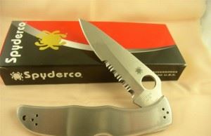 Spyderco美国蜘蛛C10PS VG-10半齿银白色折刀